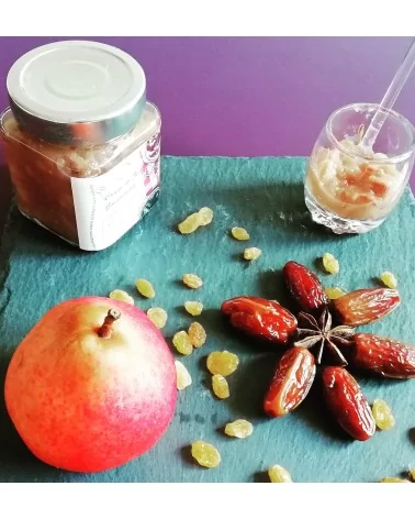 on achete francais - Chutney Poires Dattes et son Vinaigre d'Hibiscus