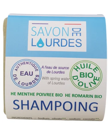 on achete francais - SHAMPOING DE LOURDES SOLIDE 100gr HUILE D'OLIVE BIO