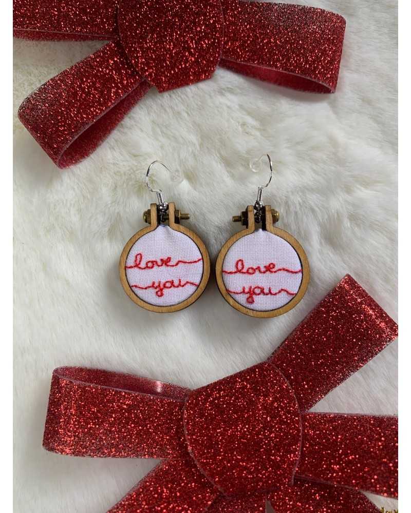 on achete francais - Boucles d'oreilles i love you