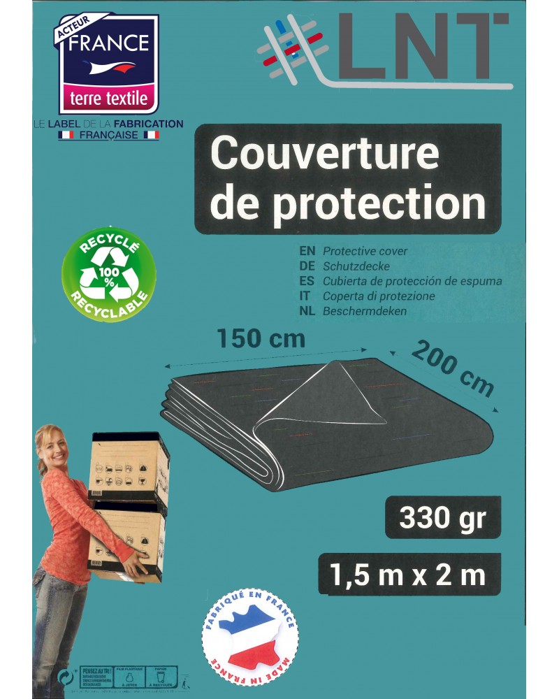 Relaxdays Couvertures De Déménagement Lot De 20 - Protection Meubles 150x200cm Non-Tissé Recyclé Gris