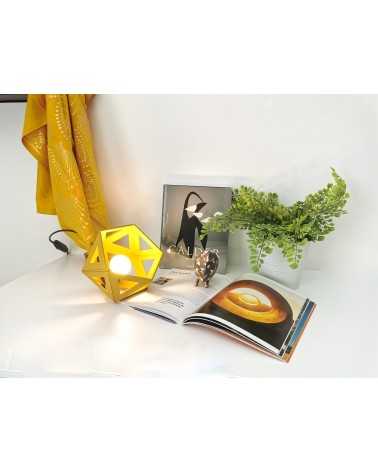 on achete francais - petite lampe origami jaune moutarde
