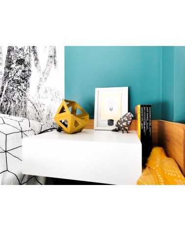 on achete francais - petite lampe origami jaune moutarde