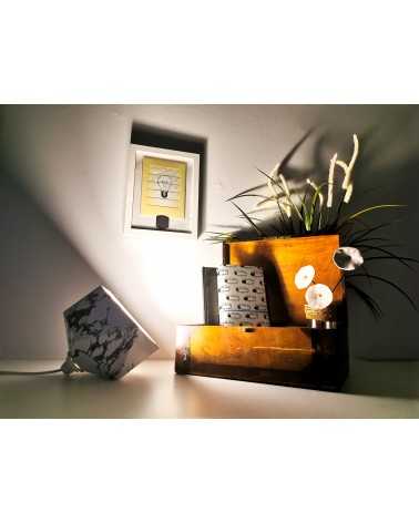 on achete francais - petite lampe origami marbre blanc