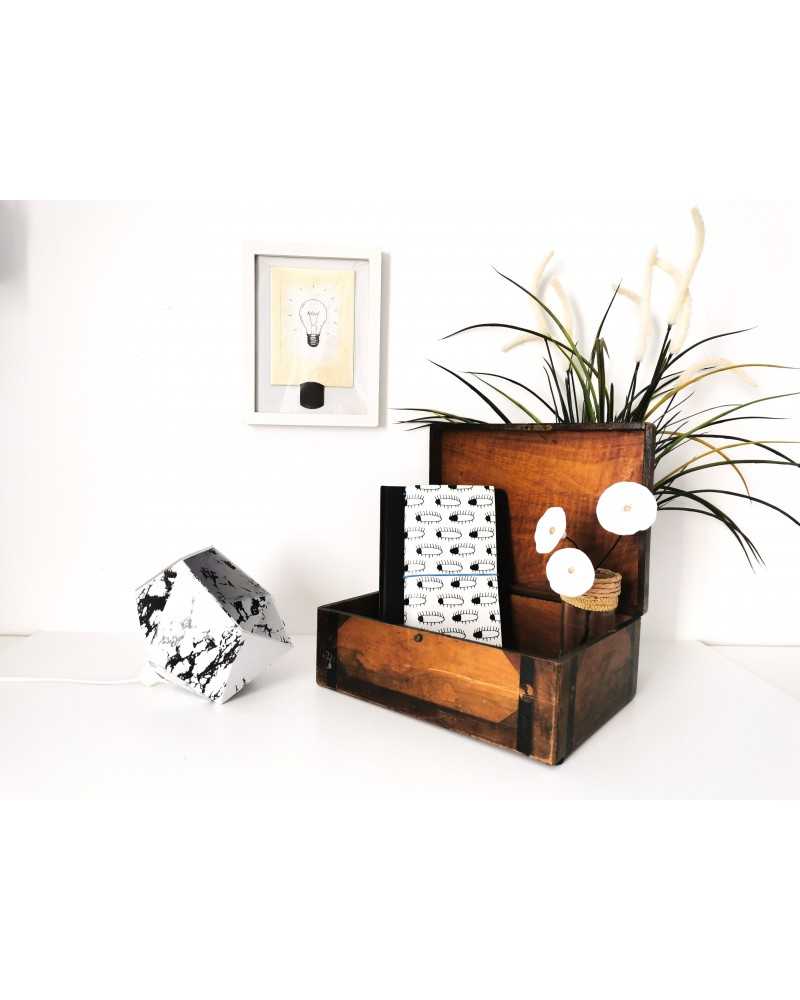on achete francais - petite lampe origami marbre blanc