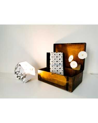 on achete francais - petite lampe origami marbre blanc