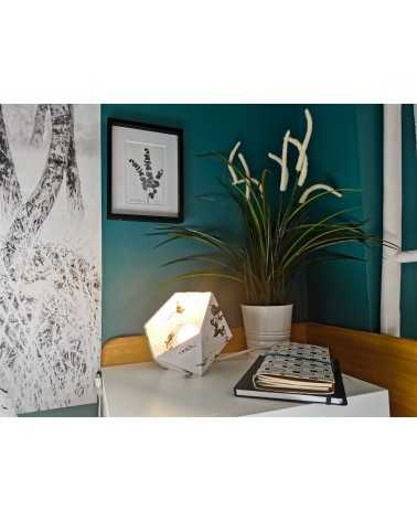 on achete francais - petite lampe origami marbre blanc