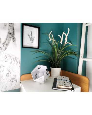 on achete francais - petite lampe origami marbre blanc