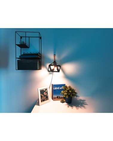 on achete francais - Applique lumineuse origami bleu canard