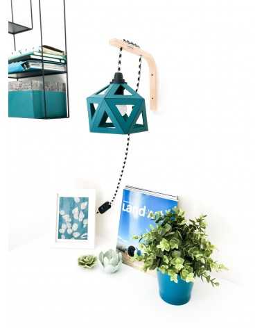 on achete francais - Applique lumineuse origami bleu canard