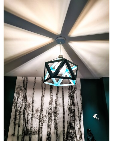 on achete francais - suspension Origami bleu canard