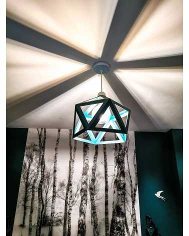 on achete francais - suspension Origami bleu canard