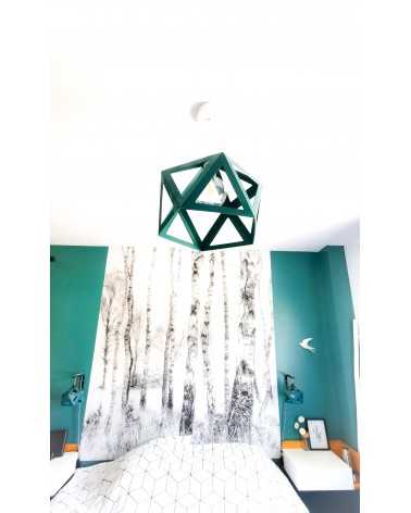 on achete francais - suspension Origami bleu canard