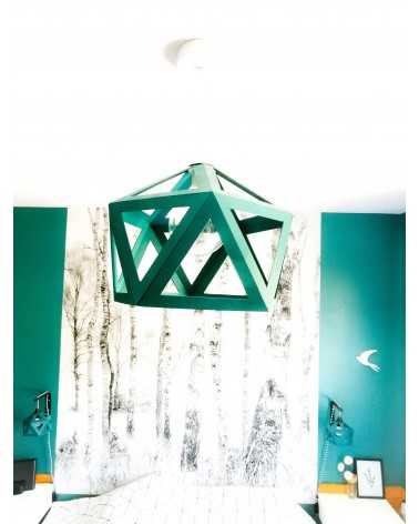 on achete francais - suspension Origami bleu canard