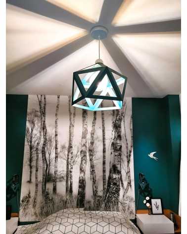 on achete francais - suspension Origami bleu canard