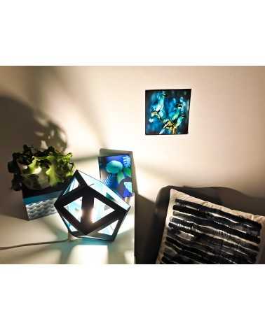 on achete francais - grande lampe origami bleu canard