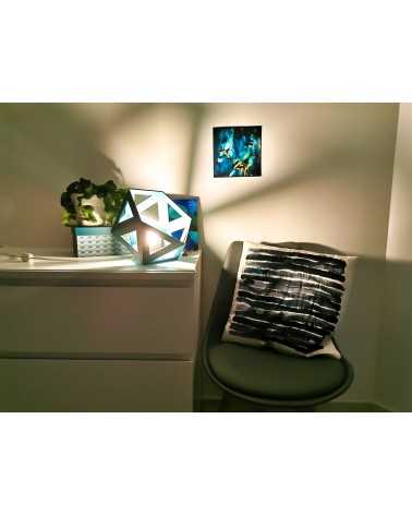 on achete francais - grande lampe origami bleu canard