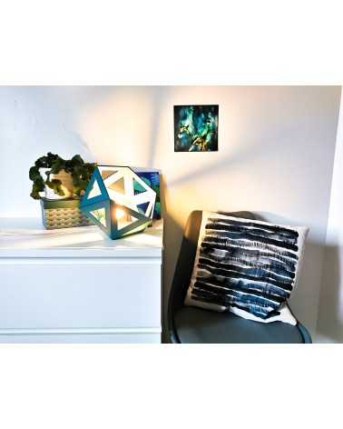 on achete francais - grande lampe origami bleu canard