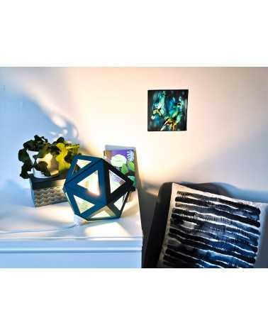 on achete francais - grande lampe origami bleu canard