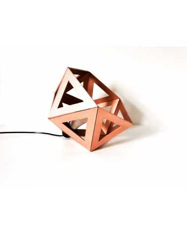 on achete francais - grande lampe origami cuivrée