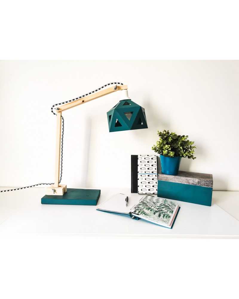 on achete francais - lampe de bureau Origami bleu canard