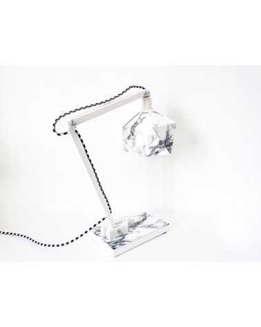 on achete francais - lampe de bureau Origami marbre blanc