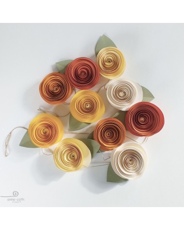 on achete francais - Guirlande fleurs papier jaune