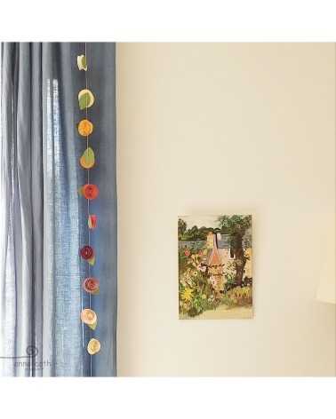 on achete francais - Guirlande fleurs papier rose