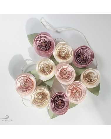 on achete francais - Guirlande fleurs papier rose