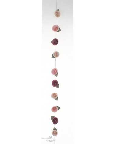 on achete francais - Guirlande fleurs papier rose