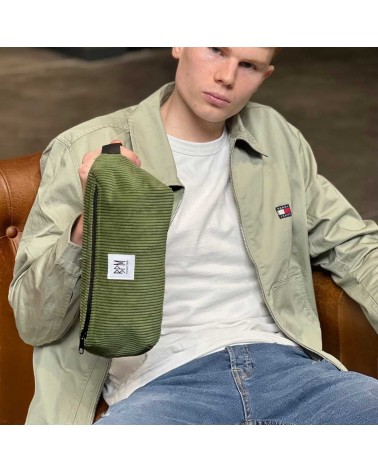 on achete francais - Sac Banane en velours | VERT KAKI