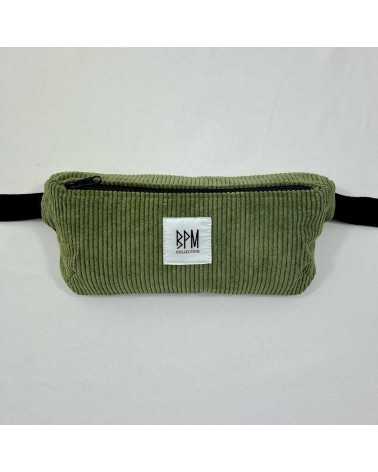on achete francais - Sac Banane en velours | VERT KAKI