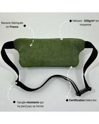 on achete francais - Sac Banane en velours | VERT KAKI