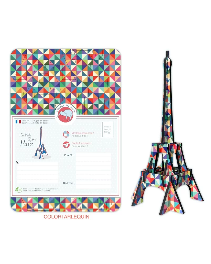 on achete francais - Tour Eiffel Bois 3D À Monter : Colori Arlequin on achete francais - Tour Eiffel Bois 3D À Monter : Colori Arlequin