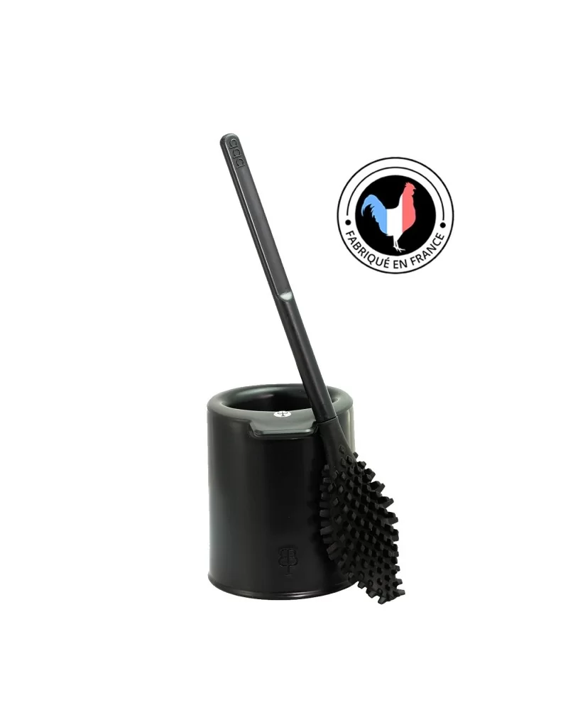 on achete francais - Bbb La Brosse – Brosse Wc Hygiénique Sans Poils Avec Support – Coloris : Noir Zan – Matières Bio-Sourcée...