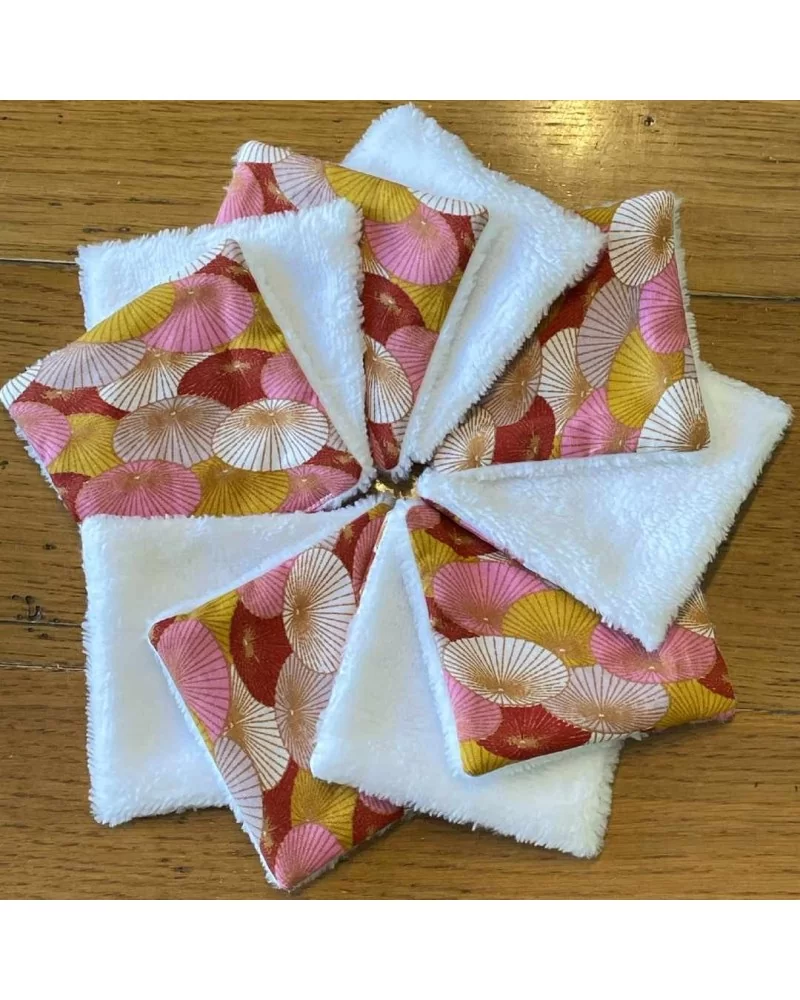 on achete francais - Carrés Démaquillants Lavables À Motif Ombrelles Tons Rose Et Rouge on achete francais - Carrés Démaquillants Lavables À Motif Ombrelles Tons Rose Et Rouge