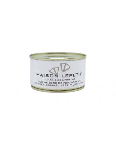 on achete francais - Duo De Bloc De Foie Gras Et Pommes Caramélisées Façon Tatin 130Gr