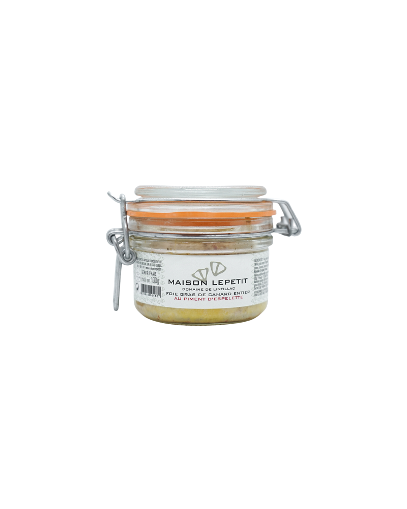 on achete francais - Foie Gras De Canard Entier Au Piment D'Espelette 100Gr