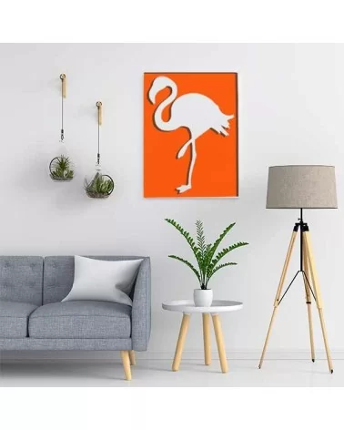 on achete francais - Cadre Flamant Rose Xl Métal