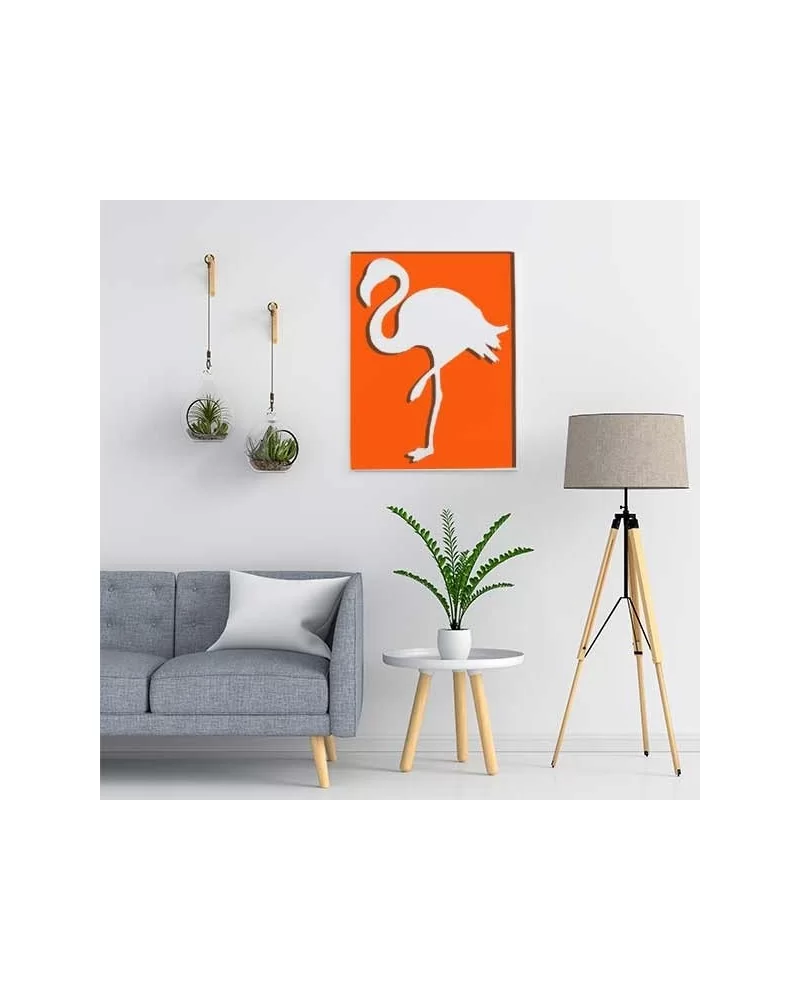 on achete francais - Cadre Flamant Rose Xl Métal