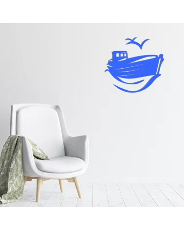 on achete francais - Bateau Et Mouettes Xl Métal