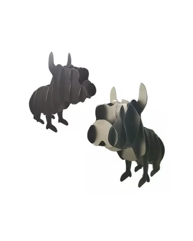 on achete francais - Statue Bouledogue L Métal