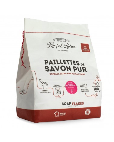 on achete francais - Paillettes de savon pur pour le linge Rose de Grasse 1,5kg