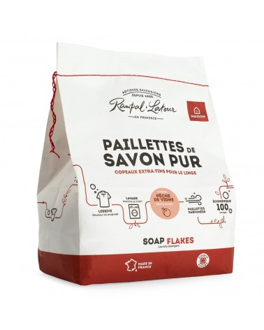 on achete francais - Paillettes de savon pur pour le linge Pêche 1,5kg