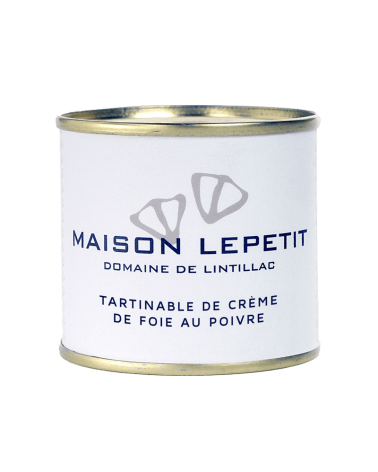 on achete francais - TARTINABLE DE CREME DE FOIE AU POIVRE 100 gr maison lepetit