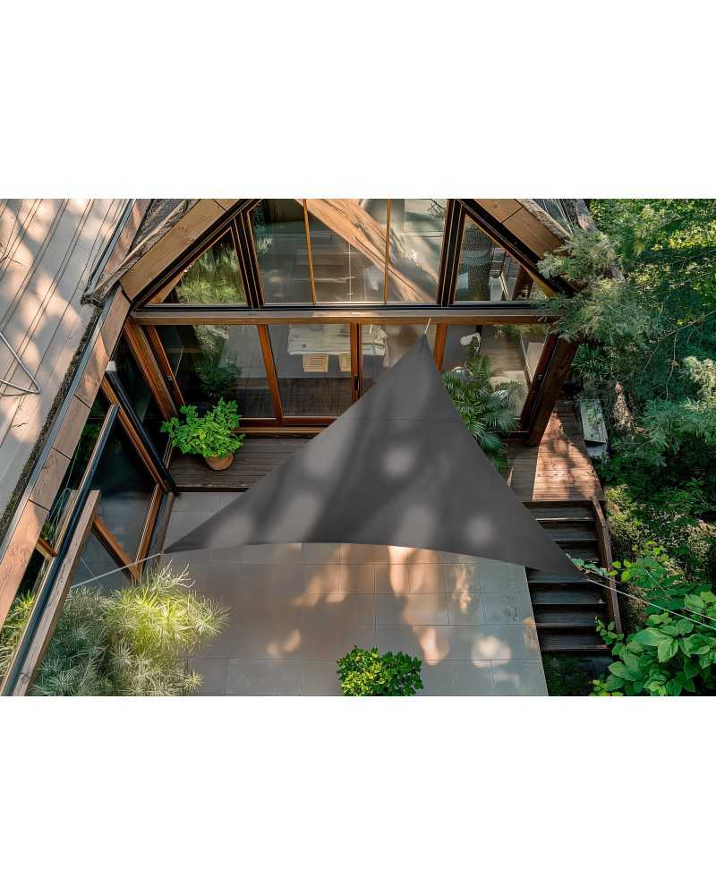 on achete francais - Voile d'Ombrage Rivage Triangulaire 3,60 m de côté Ardoise - Fabriqué en France