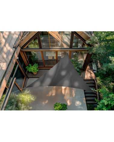 on achete francais - Voile d'Ombrage Rivage Triangulaire 3,60 m de côté Ardoise - Fabriqué en France