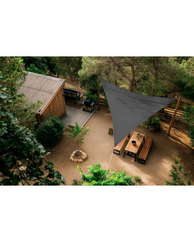 on achete francais - Voile d'Ombrage Rivage Triangulaire 5 m de côté Ardoise - Fabriqué en France