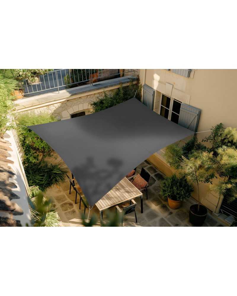 on achete francais - Voile d'Ombrage Rivage rectangulaire 3 x 2 m Ardoise - Fabriqué en France