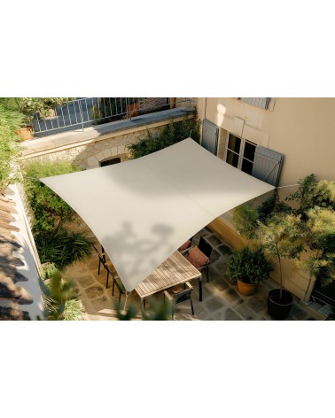 on achete francais - Voile d'Ombrage Rivage rectangulaire 3 x 2 m Grège - Fabriqué en France