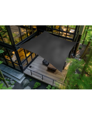 on achete francais - Voile d'Ombrage Rivage rectangulaire 4 x 3 m Ardoise - Fabriqué en France